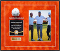 One-Shot Victory Golf Ball Display Frame – Acrylic Case with External Ball Mount, Custom Photo & Nameplate, Orange Suede Mat, Elegant Golf Keepsake Gift