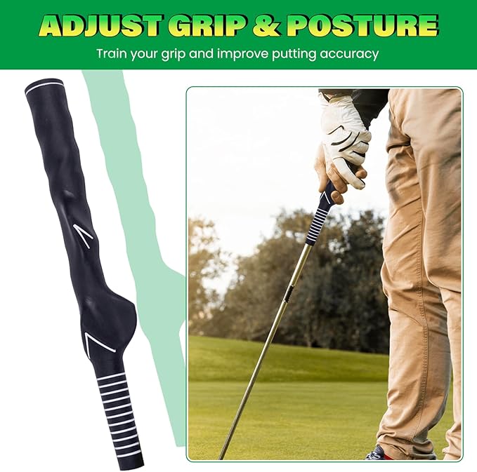 Mini Putting Golf Practice Set–Adjustable Putters, 6Flagged Holes, 12Practice Balls, Extendable Ball Retriever&Portable Storage Bags for Indoor and Outdoor Play