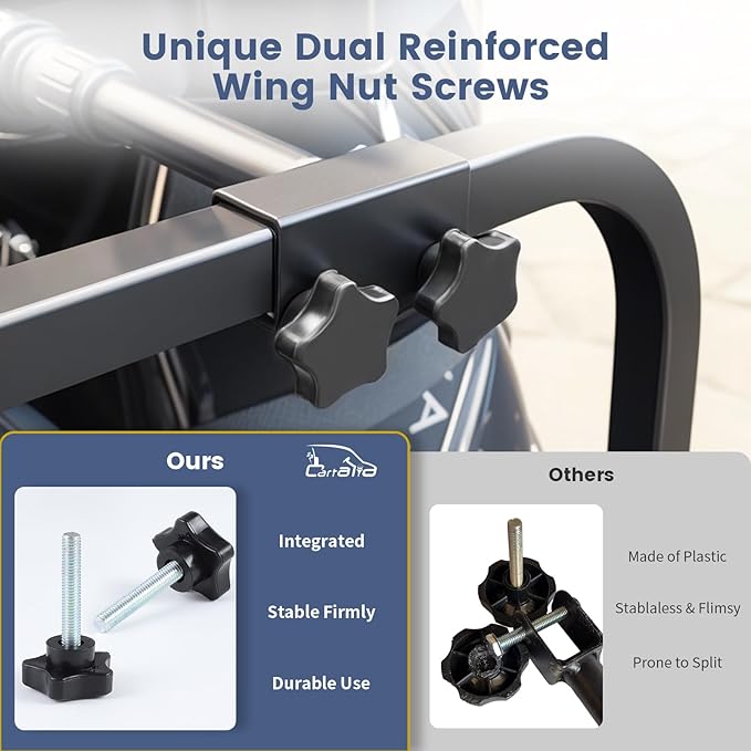 Golf Cart Bag Holder Bracket Upgraded Metal Attachment for 2+2 Rear Seat with 1 Inch Square Rail Golf Cart, No Drilling Required Golf Bag Rack for EZGO Club Car Yamaha Included All Hardware