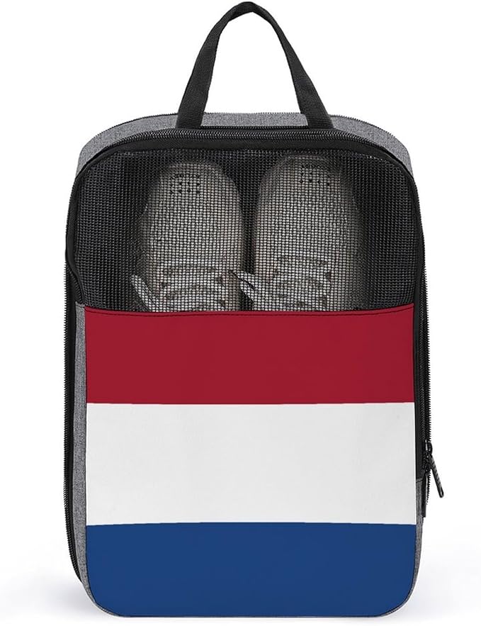 Travel Shoe Organizer with Zipper Closure Portable Shoe Packing Storage Bag Sport Sneaker Bags (Netherlands Flag)