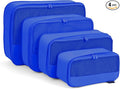 4 Piece Compression Packing Cubes for Suitcases and Backpack, Lightweight Travel Organizer Bags (Dark Blue)