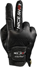 Nice Shot The Bird Men's Golf Glove in Black Cabretta Leather