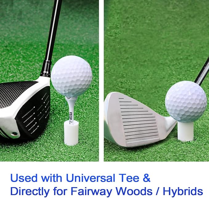 Rubber Golf Tees for Mats |Driving Range tee, Golf mat tees | Golf Accessories for Indoor & Outdoor Practice, 5 Sizes Rubber Tees & 20 Tall Plastic Golf Tees (32 Pcs)