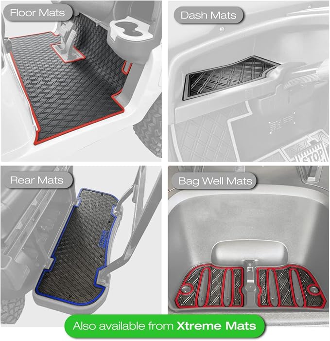 Xtreme Mats Bag Well Mat Rubber Liner Insert Protects Plastic Surfaces from Scuffs for EZGO Golf Carts - TXT (2013-2022) Liberty (2021+) Cushman* S4 - Black Trim
