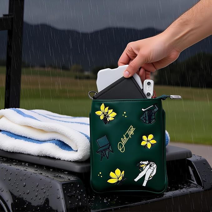 Swig Sip Golf Pouch Bag - Waterproof Compact Golf Ball & Tee Organizer, Handcrafted Zipped Pouch for Keys and Phone, Soft Fleece Lined, Golfing Gear for Course & Travel