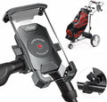 Roykaw Golf Push Cart Phone Holder Mount Compatible with Caddytek,Clicgear,Sun Mountain,Rovic, Caddy, Bag Boy,Golf Push Cart Accessories for Cell Phones,Full Silicone Protection/ 360°Rotatable