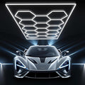 JTT Hexagon Garage Lights, 736W 73600LM LED Garage Hexagon Lights,6500K Super Bright Car Detailing Ceiling LED Shop Light for Basement, Warehouse, Auto Beauty Shop, Car Detailing Shop, Gym etc