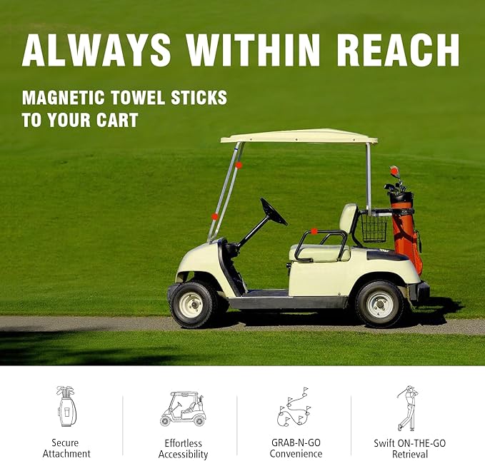 Dragon tiger Magnetic Golf Towel – 23.6"x15.7" Microfiber Waffle Weave with Magnet & Carabiner, Ultra Absorbent for Clubs, Bags & Carts, (Dark Blue)