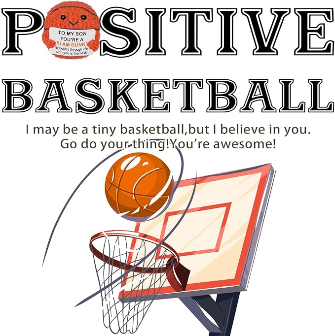 Mini Handmade Crochet Basketball，Christmas Stocking Stuffer Gift for Son or Son-in-Law from Mom and Dad, Cool Birthday, Graduation & Xmas Present for Son
