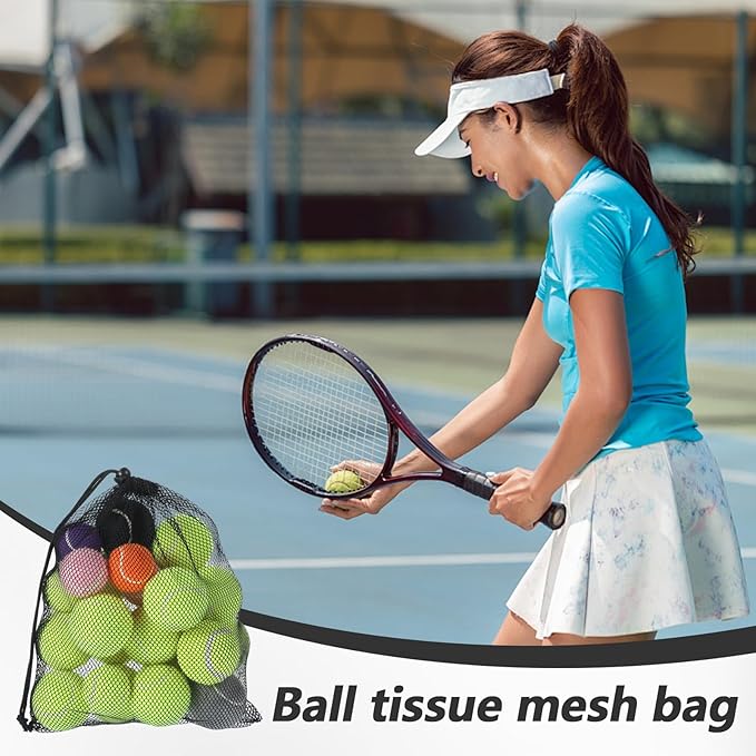 6 Pcs Mesh Bags with Drawstring, Golf Ball Mesh Bag with Drawstring, Nylon Mesh Golf Ball Bags, Nylon Bag for Pool Toys, Tennis Balls, Beach Travel Accessories(2 Sizes)