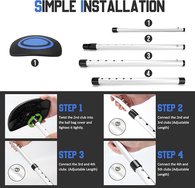 Portable Golf Travel Bag Support Pole, Umbrella Anti-Impact Support Cover Protector and Aluminum Alloy Rod, Golf Club Travel Bag Support System Protect Club
