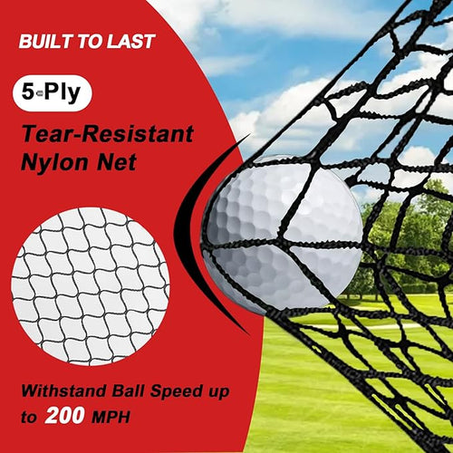 10x7ft Golf Practice Net for Backyard Driving, All-in-1 Outdoor Indoor Hitting Net, Mat, 7 Tees, 6 Balls for Training, Golf Gifts for Men Dad Him Golfer