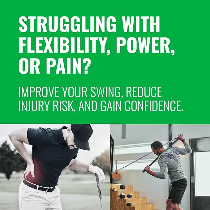 GolfForever Swing Trainer – Golf Training & Fitness System for Strength, Flexibility & Swing Power – Includes 30-Day Membership & Training Bar for Golf-Specific Workouts