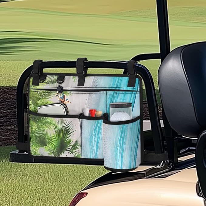 Fashion Golf Cart Rear Seat Organizer Lightweight Storage Bag Accessories for Club Car, Wheelchair and Walker