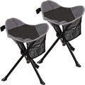 REDCAMP 2 Pack Folding Tripod Stools for Adults, Lightweight Portable Camping Stools for Fishing Hunting Backpacking Traveling, Black