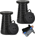 Upgraded Collapsible Stool 2-Pack, 620lbs Max Weight, Lightweight Yet Sturdy, Portable Retractable Foldable Telescoping Camping Stool for Adults Outdoor Fishing Hiking Travel BBQ