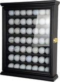 49 Golf Ball Display Case Wall Mount Cabinet Lockable Real Glass Door Solid Wood Frame 98 UV Protection Great Golfer Gift 17.4" H x 14.5" W x 3" D Indentations to Prevent Rolling