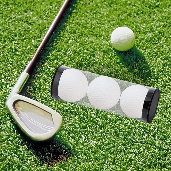 Clear Tube Golf Ball Storage Case, 3 Pack Golf Ball Display Cases Barrel Clear Tubes, Portable with Caps Golf Ball Cases for Home Store Display Use, Thickened Material, 1.8 Inches