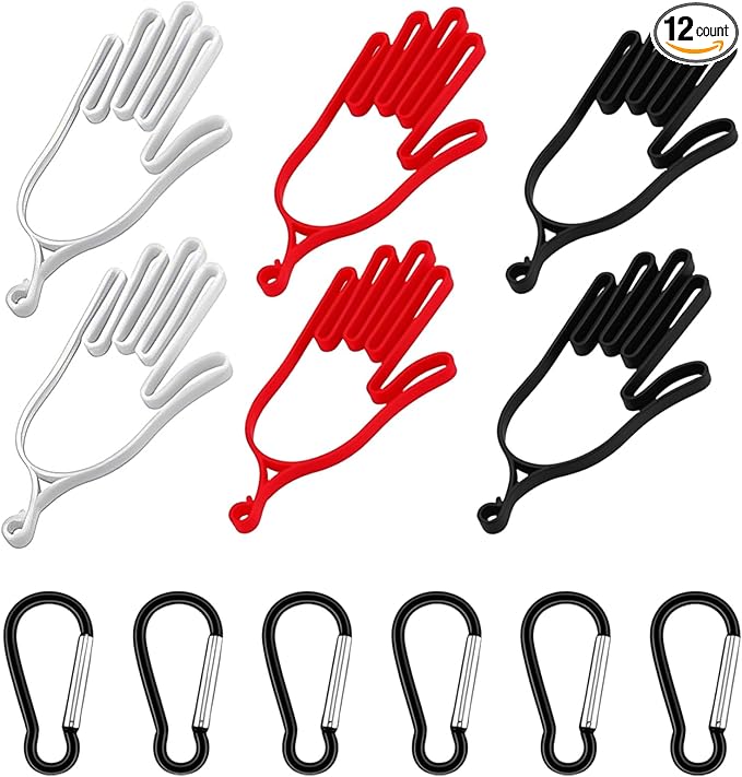 6 Pcs Golf Glove Holder with 6 Metal Hanging Hooks – Golf Glove Stretcher, Support & Drying Rack for Golfers, Football, Baseball and More, for Men and Women