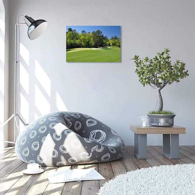 chenchenArt Augusta National Wall Art - Augusta Golf Course Wall Art for Living Room Bedroom Bathroom - Augusta Golf Course Picture Poster Canvas Prints Framed Ready to Hang(18''H x 24''W)