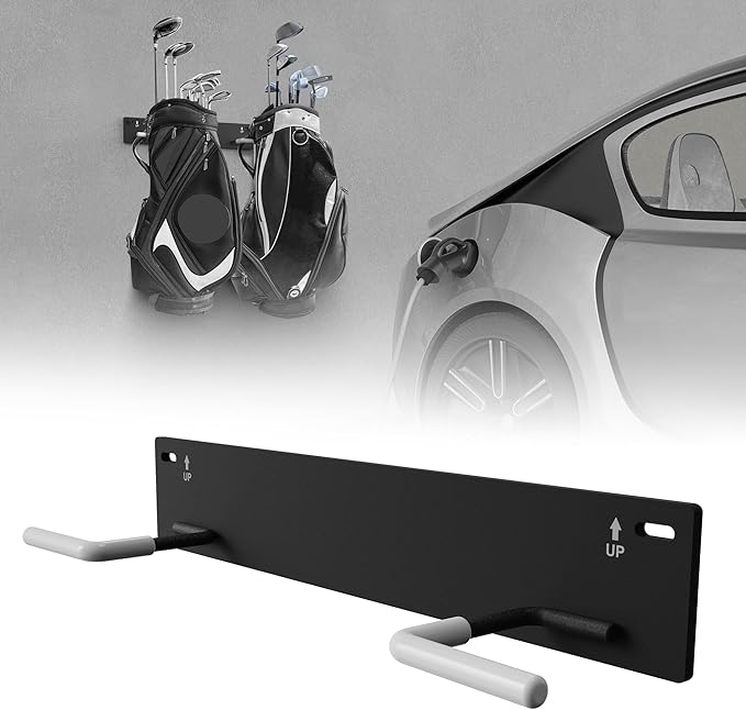 Wall Mounted Golf Bag Storage Rack,Golf Bag Storage Rack for Garage,Golf Bag Organizer for Garage,Golf Bag Hangers/Holder/Hook for Garage,Golf Storage System & Accessories