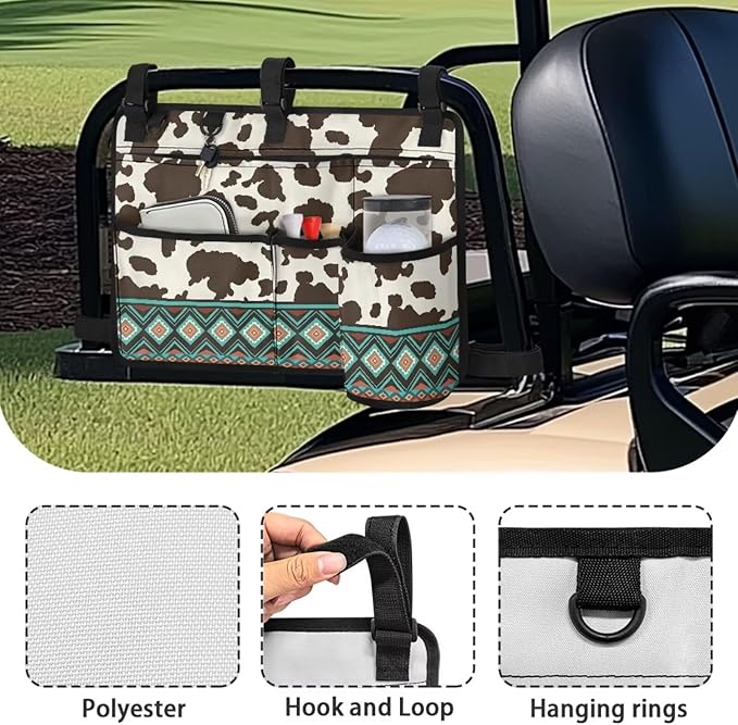 Golf Cart Rear Seat Organizer Storage Bag Large Capacity Golf Cart Accessory for Club Car, Wheelchair and Walker