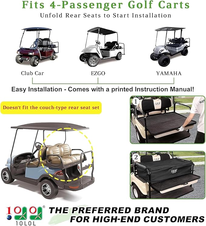 10L0L Cargo Bag for 4 Passenger Golf Carts, Storage Grocery Shopping Bag for Yamaha, EZGO TXT/RXV, Club Car DS/Precedent Golf Cart