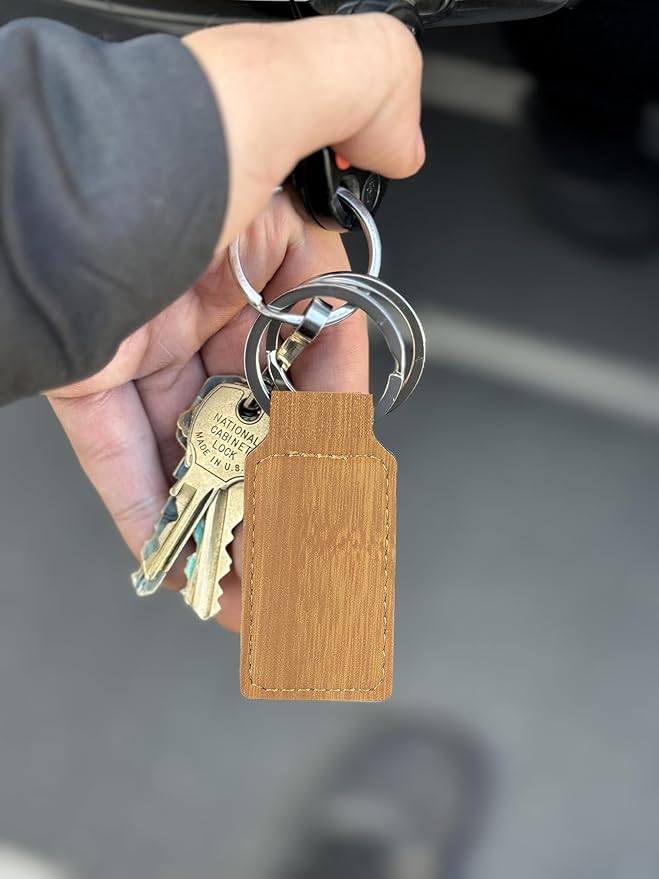 LaserGram Rectangle Keychain, Coat of Arms Germany, Personalized Engraving Included (Bamboo)