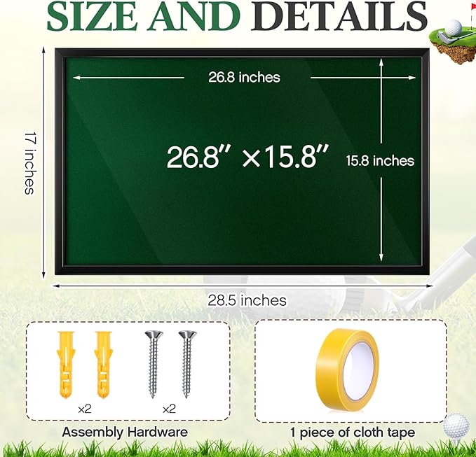 17.5'' x 28.5'' Golf Flag Frames for 13'' x 17'' and 14'' x 18'' Golf Flags Wood Photo Frame Collection Sport Collector Memorabilia for Retirement Birthday Gifts, Flag Not Included (Black)