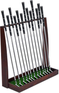 Lenwen Wooden Golf Putter Stand Golf Club Holder Stand Wooden Display Rack Floor Display Rack Club Organizer for Storage Sports Indoor Home Office Simulator Garage