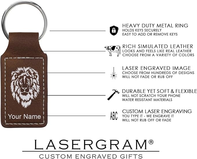LaserGram Rectangle Keychain, Disc Golf, Personalized Engraving Included