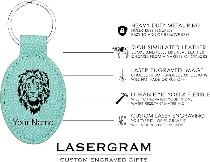 LaserGram Oval Keychain, Disc Golf, Personalized Engraving Included