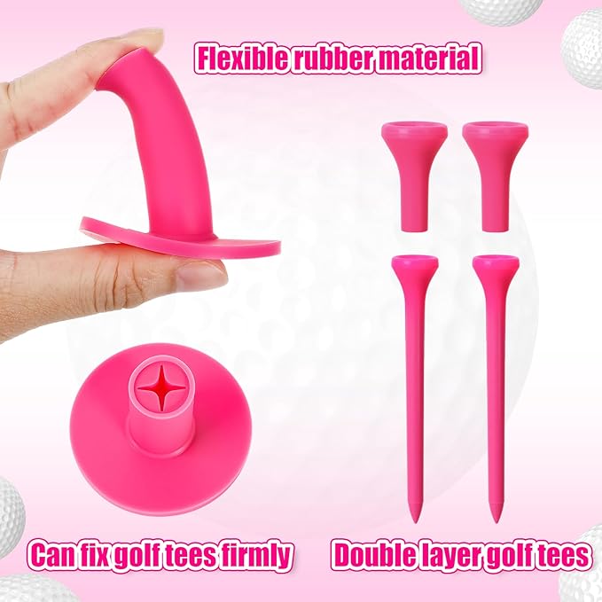 12 Pieces Golf Range Tees Set Rubber Golf Tees for Mats Driving Range 6 Pieces for Practice Mat Mixed Size
