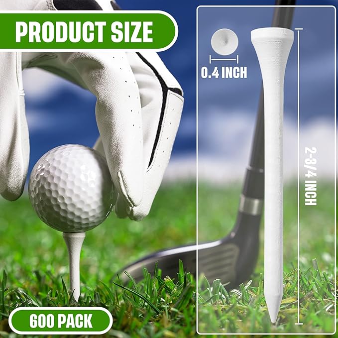 Mudder 600 Pack Golf Tees Bulk Wooden Golf Tees Multicolor Wood for Men Balls Accessories