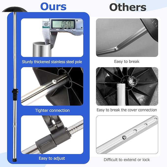 Golf Travel Bag Support Pole, 33"-60" Golf Club Travel Protector Stick for Bag Telescopic Adjustable Airlines Stiff Arm Club Protector Stainless Steel Pole