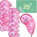 Golf Club Covers Iron Value 12 Pack Stylish Synthetic Leather Headcover, Embroidery Numbers Head Covers Universal Protector Fit Main Iron Wedge Clubs, Accessories Travel for Men Women