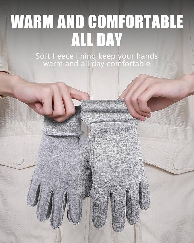 Aegend Lightweight Winter Gloves for Men Women, Warm Running Gloves Touchscreen Thermal Glove Liners for Cold Weather Driving, Cycling & Hiking, Non-Slip, Elastic Cuff, Stretchy, Durable