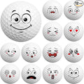 Syhood 12 Pcs Funny Golf Balls Emotion Face Novelty Trick Golf Balls Cute Fun Practice Accessories for Adult All Golfers Christmas Birthday Gifts
