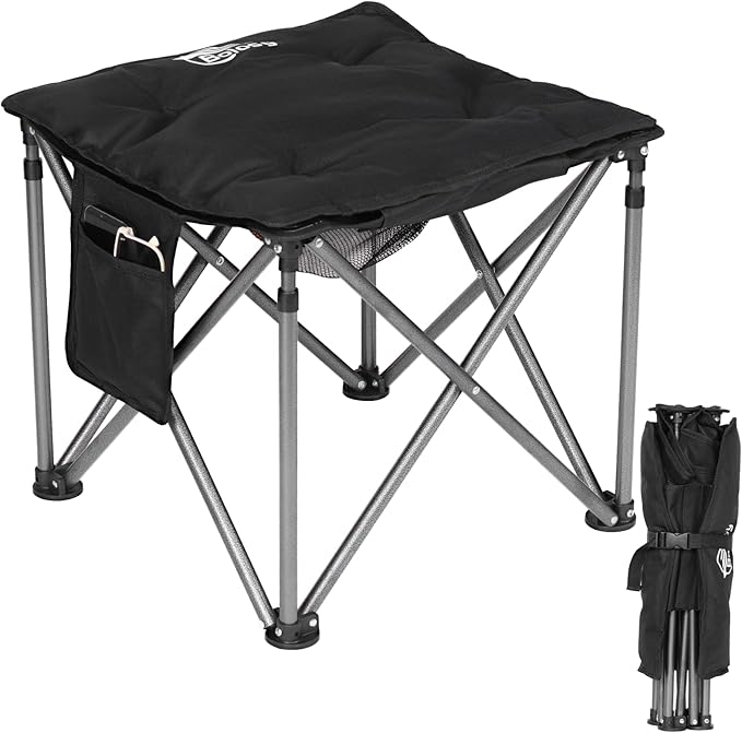 Camping Stool with Removable Padded Folding Outdoor Stool Camping Stool Padded Oversized Ottoman Camping Chair Foot Rest Camp Stool Folding Stools