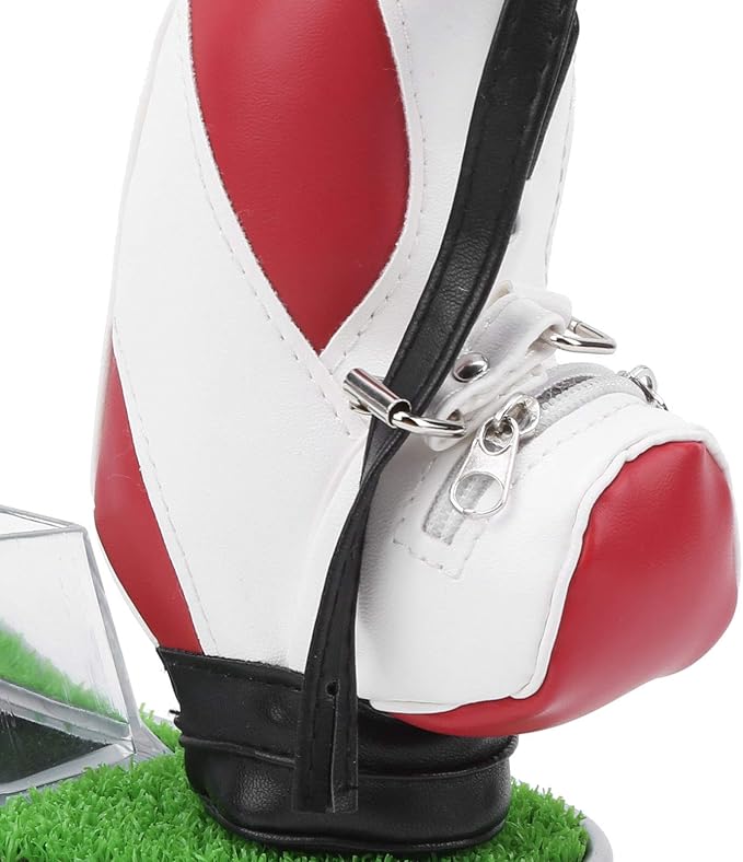Golf Bag Pen Holder with Clock, Mini Golf Desk Decoration Set, Includes 3 Golf Ballpoint Pens and Card Case Kit, Perfect Golf Gift for Office or Club Match