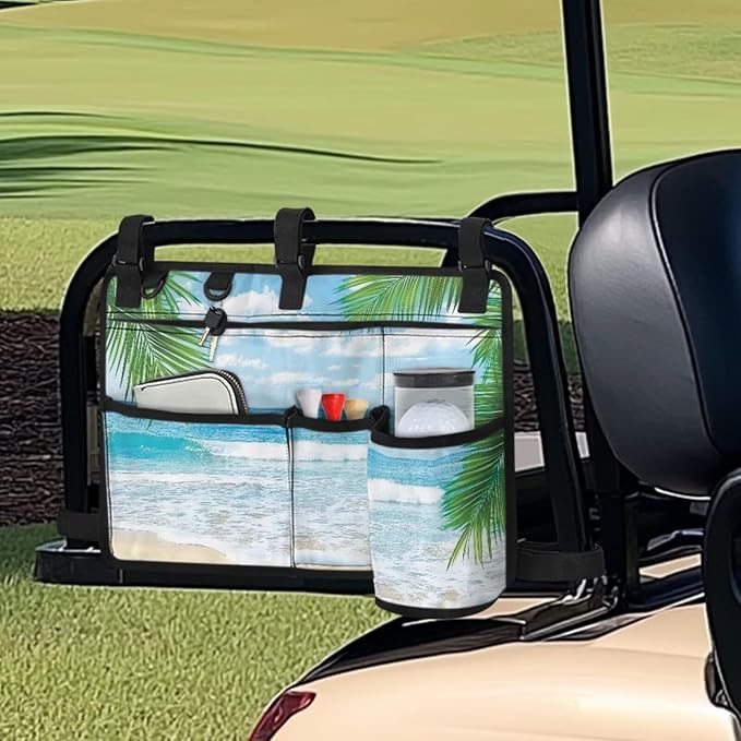 Fashion Golf Cart Rear Seat Organizer Lightweight Storage Bag Accessories for Club Car, Wheelchair and Walker
