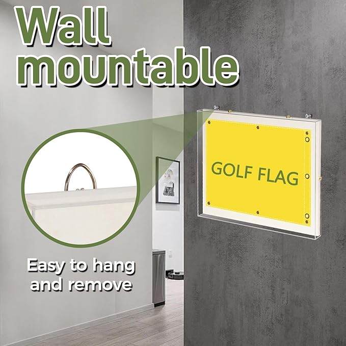 Acrylic Golf Flag Frames for 13'' x 17'' Golf Flag, Clear Boat Golf Garden Flags with Magnetic Mount, Banner Frame Shadow Boxes with Canvas Mat