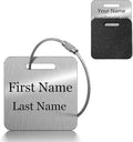 Stainless Steel Personalized Luggage Tags for Suitcases - Custom Name ID Travel Tags for Luggage, Backpacks and Bags - Metal Travel Essentials Accessories for Kids, Women and Men - Bulk Set (3 Pack)