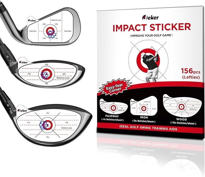 Golf Impact Tape - High-Resolution Strike Stickers for Iron, Wood & Fairway Clubs, Non-Residue, Swing Training Aid Impact Labels