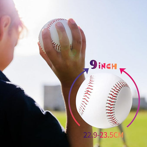12 Pack Standard Size T-Ball Training Baseballs - Soft Rubber Core Safety Balls for Youth & High School Teams | Durable Faux Leather Cover, Reduced Impact for Batting, Fielding, Pitching Practice