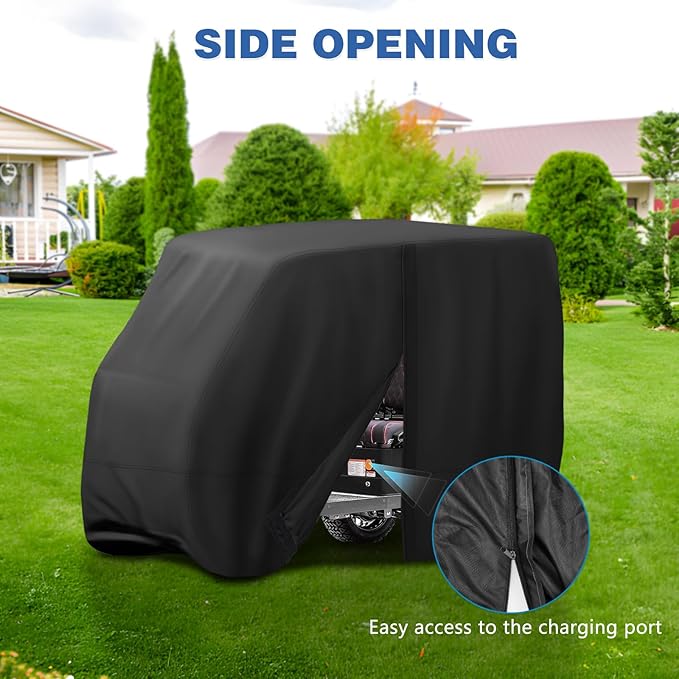 Golf Cart Cover,Waterproof Universal 4 Passenger Golf Cart Covers,Golf Cart Accessories for Outdoor Storage Protective - 120" L x 55" W x 78" H