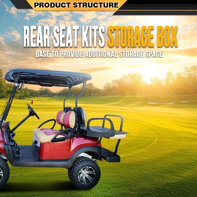 Storage Cooler & Storage Box Insert Compatible with all GTW MACH3 Rear Seat Kits,Except Club Car Ds Models,Black