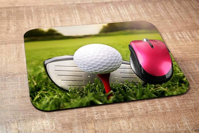Golf Gaming Mousepad Cool Golf Ball Green Lawn Mouse Pad Mouse Mat for Computer Desk Laptop Office 9.5 X 7.9 Inch Non-Slip Rubber