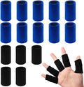 20 PCS Finger Sleeves Protectors, Sport Finger Sleeves Finger Splints Thumb Finger Brace Support Elastic Thumb Sleeves for Relieving Pain Arthritis Trigger Finger(Blue Black)