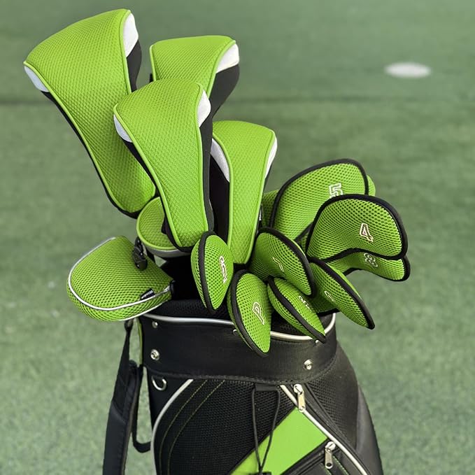 Andux Mesh Golf Hybrid Club Head Covers with Dial Number Tags, 4pcs/set